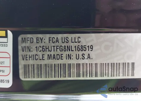 2022 Jeep Gladiator Overland 4X4 from USA, damaged, VIN 1C6HJTFG8NL168519